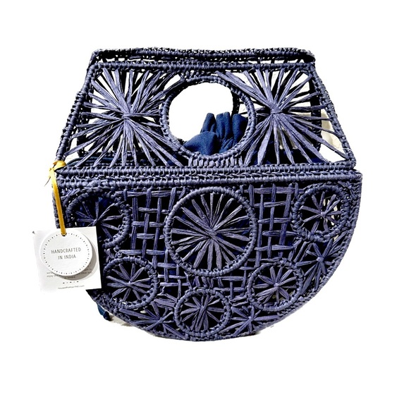House of Harlow 1960 Handbags - NWT House of Harlow Hand Woven Basket Rattan Bohemian Wicker Clutch